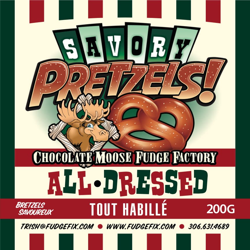 All Dressed - Savory Pretzels 200g – Chocolate Moose Fudge Factory