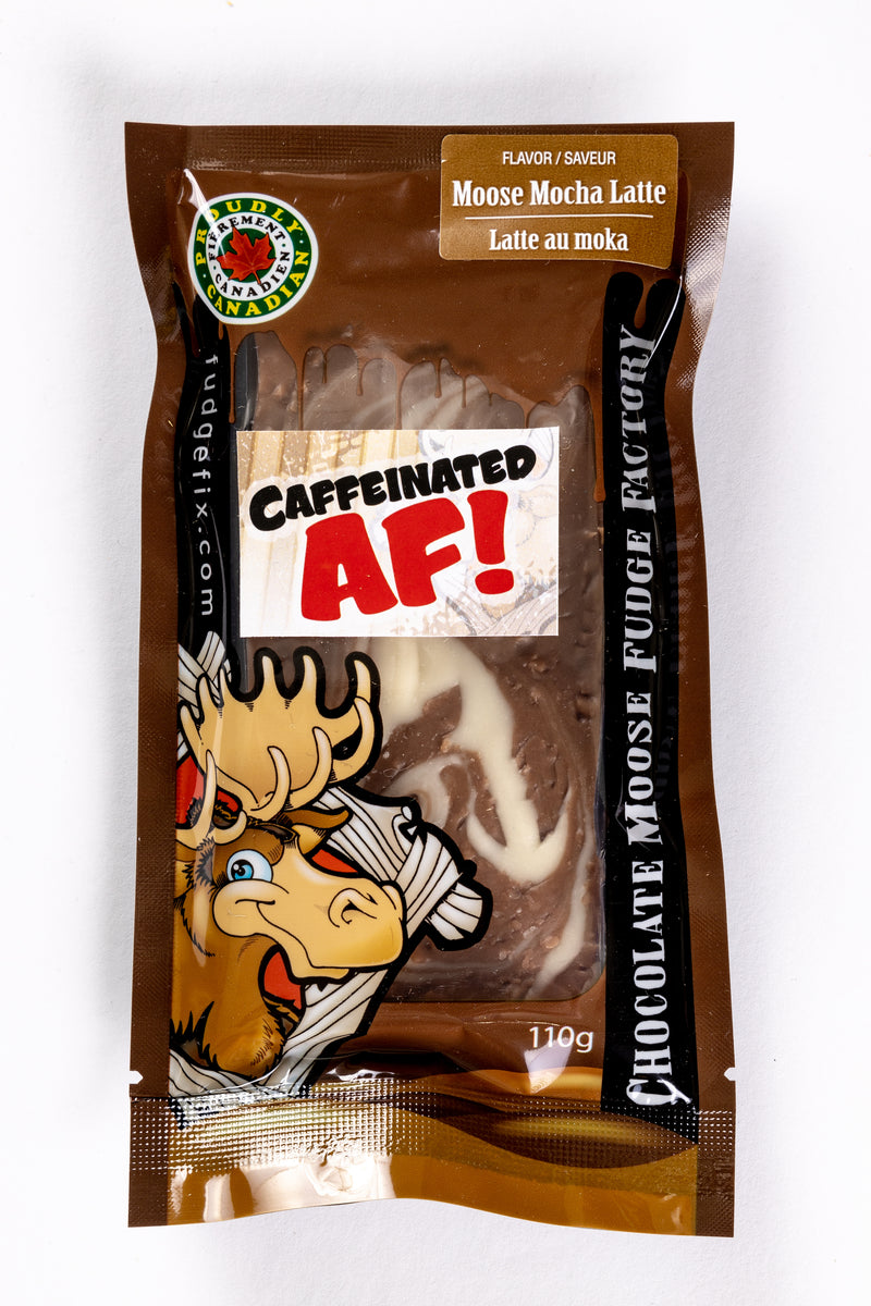 Caffeinated AF 110g Fudge Bar Chocolate Moose Fudge Factory