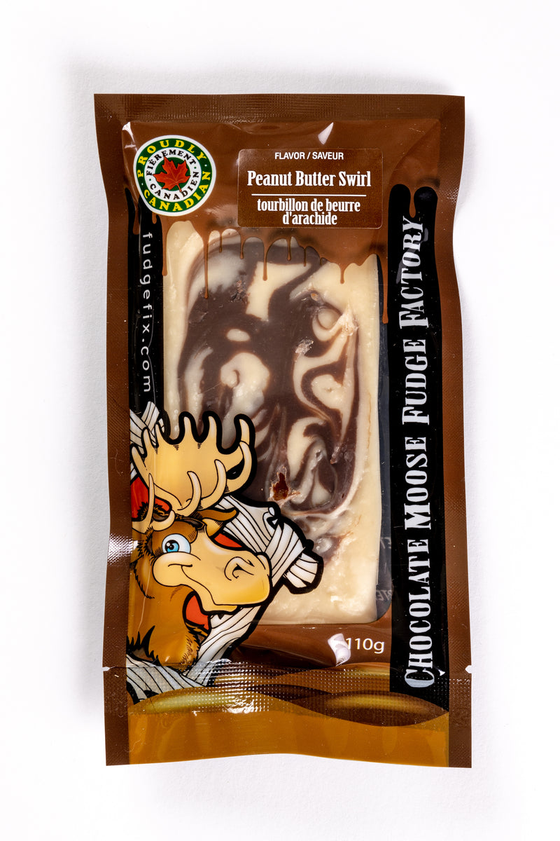 Peanut Butter Swirl 110g Fudge Bar Chocolate Moose Fudge Factory
