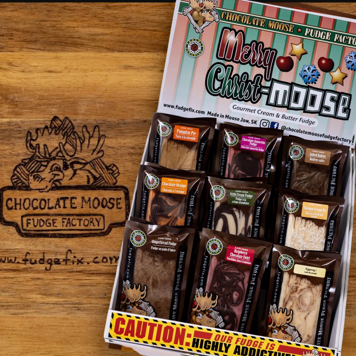 Merry ChristMoose Retail Fudge Displayer Chocolate Moose Fudge Factory