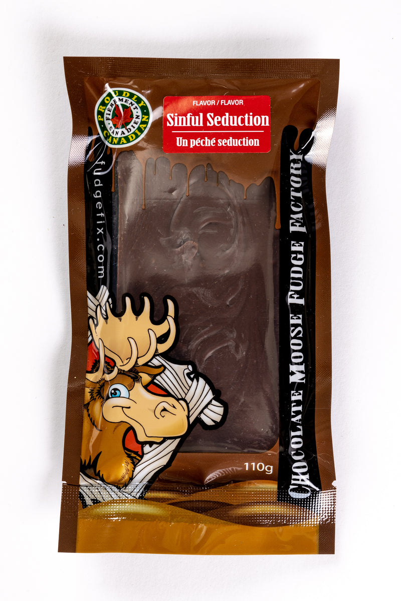 Sinful Seduction 110g Fudge Bar Chocolate Moose Fudge Factory