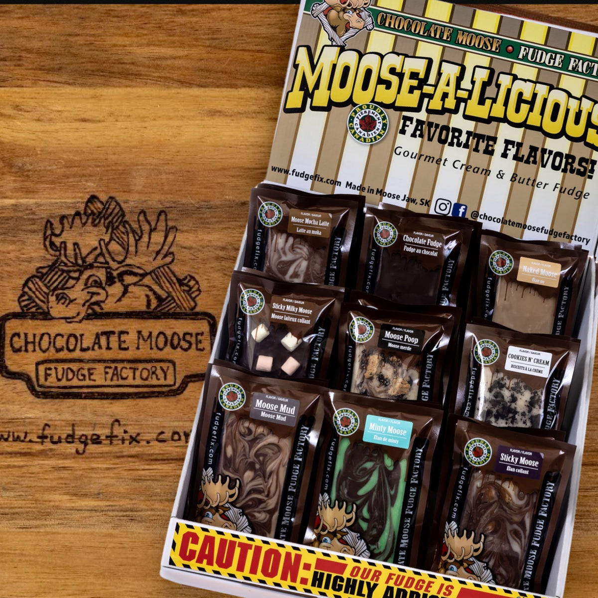 MooseALicious Retail Fudge Displayer Chocolate Moose Fudge Factory