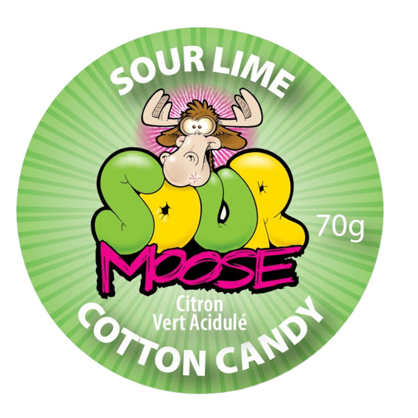 NEW SOUR LIME COTTON CANDY. 70G. 1 LITRE SET OF 6