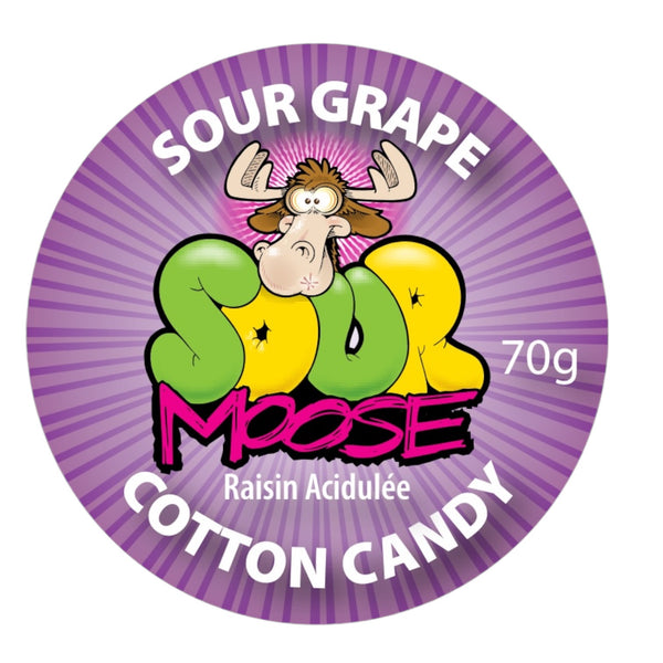 NEW SOUR GRAPE COTTON CANDY. 70G. 1 LITRE SET OF 6