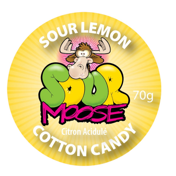 NEW SOUR LEMON COTTON CANDY. 70G. 1 LITRE SET OF 6