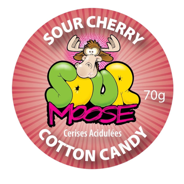 NEW SOUR CHERRY COTTON CANDY. 70G. 1 LITRE SET OF 6