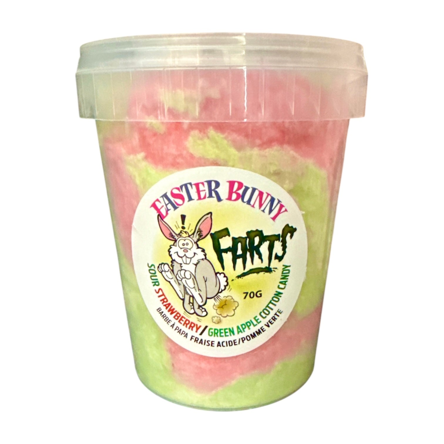 NEW EASTER BUNNY FARTS COTTON CANDY 70G 1L PAIL SET 6