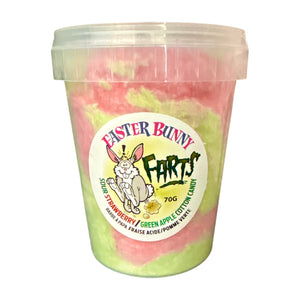 NEW EASTER BUNNY FARTS COTTON CANDY 70G 1L PAIL SET 6