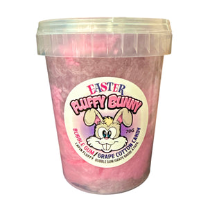 NEW EASTER FLUFFY BUNNY COTTON CANDY 70G 1L PAIL SET 6