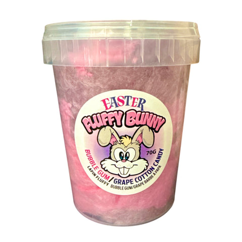 NEW EASTER FLUFFY BUNNY COTTON CANDY 70G 1L PAIL SET 6