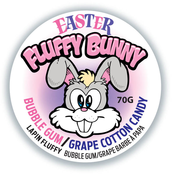 NEW EASTER FLUFFY BUNNY COTTON CANDY 70G 1L PAIL SET 6