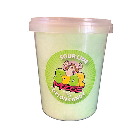 NEW SOUR LIME COTTON CANDY. 70G. 1 LITRE SET OF 6