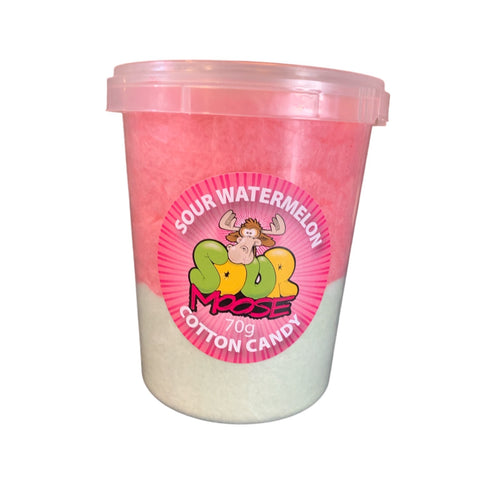 NEW SOUR WATERMELON COTTON CANDY. 70G. 1 LITRE SET OF 6