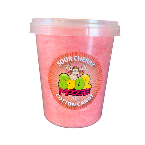 NEW SOUR CHERRY COTTON CANDY. 70G. 1 LITRE SET OF 6