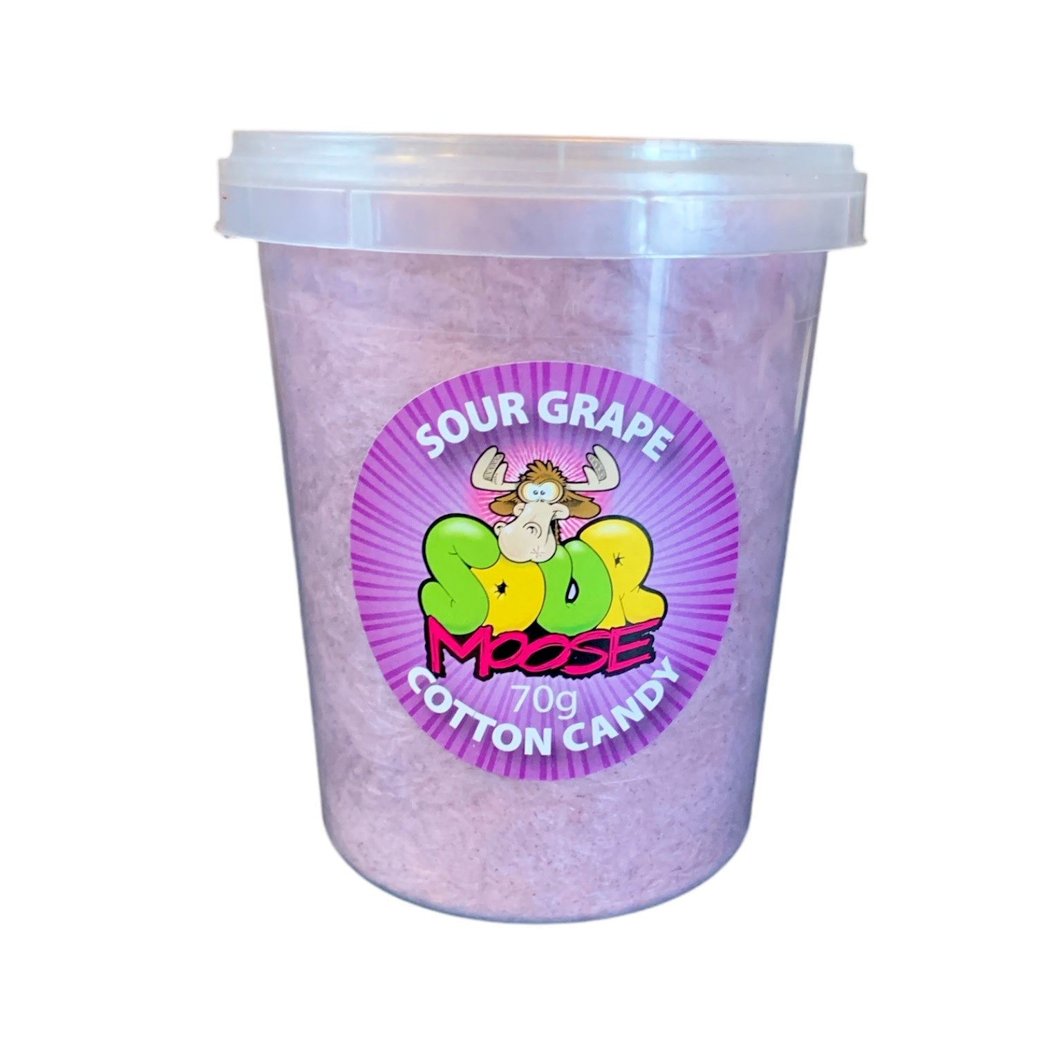 NEW SOUR GRAPE COTTON CANDY. 70G. 1 LITRE SET OF 6