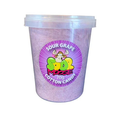 NEW SOUR GRAPE COTTON CANDY. 70G. 1 LITRE SET OF 6