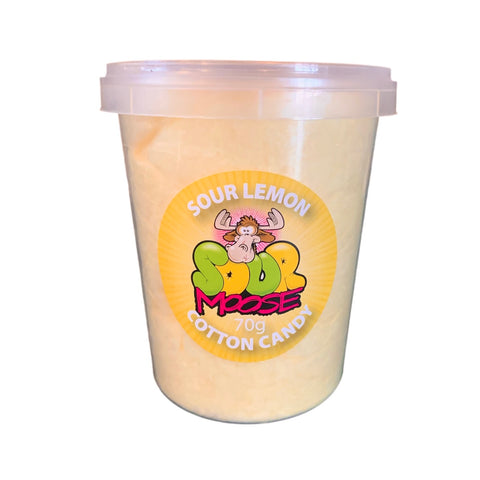 NEW SOUR LEMON COTTON CANDY. 70G. 1 LITRE SET OF 6