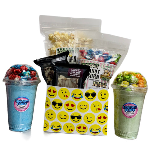 Smile Emojis $40 Fudge/Popcorn Gift Basket