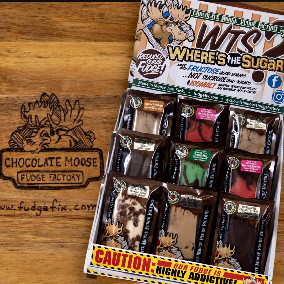 WTS Where's the Sugar? Retail Fudge Displayer Chocolate Moose Fudge
