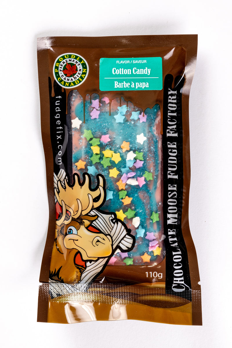 Cotton Candy 110g Fudge Bar Chocolate Moose Fudge Factory
