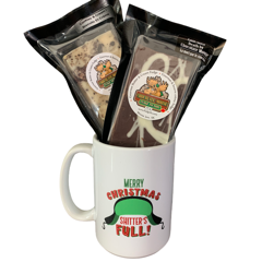 Merry Christmas Shitters Full - Sassy Coffee Mug and Fudge Set